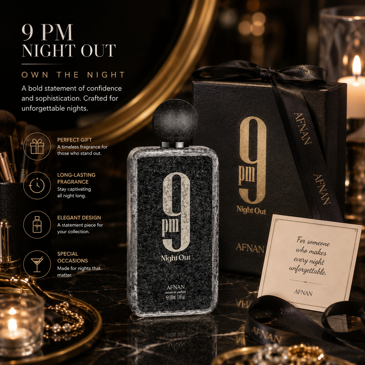 AFNAN 9PM Night Out Extrait De - Home Fragrance Vanilla Musk のレビューと価格