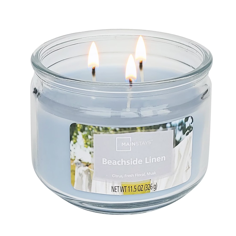 Large Blue 3-Wick Glass Jar Ca - Home Fragrance Linen のレビューと価格